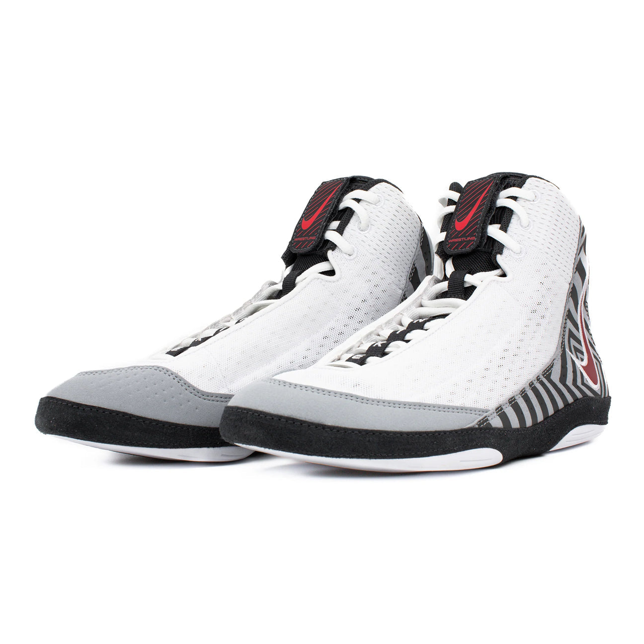 Nike Inflict 4 SE White Wolf Grey Red Wrestling Shoes