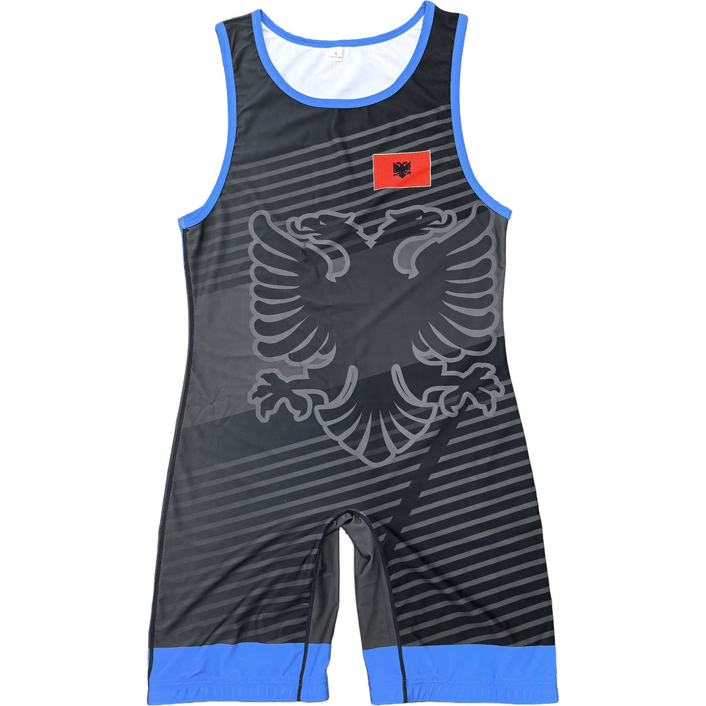 ALBANIA NATIONAL TEAM WRESTLING BLUE  SINGLET