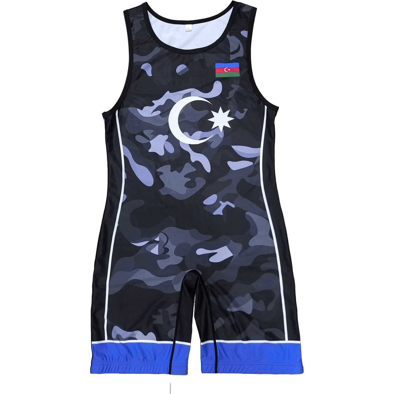 Azerbaijan NATIONAL TEAM WRESTLING BLUE SINGLET