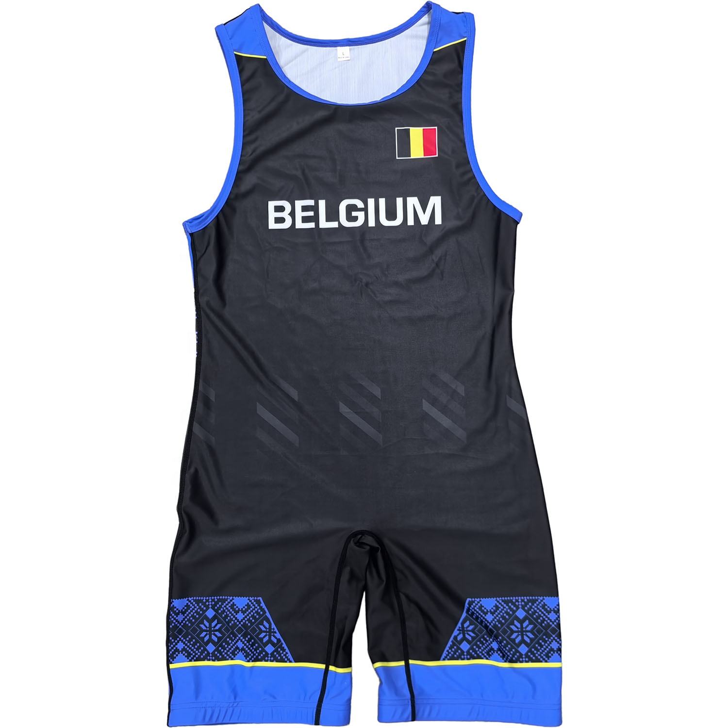 BELGIUM NATIONAL TEAM WRESTLING BLUE SINGLET