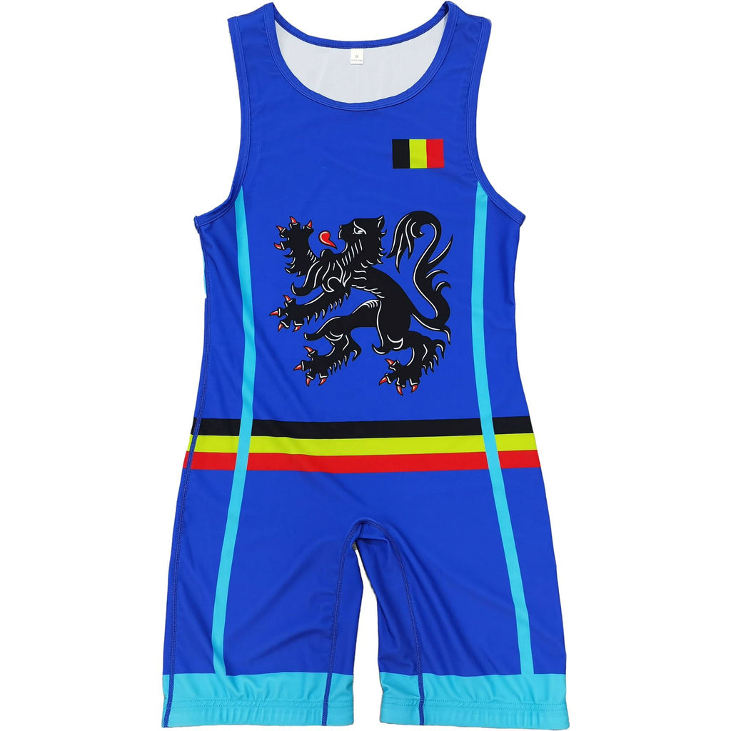 BELGIUM NATIONAL TEAM WRESTLING BLUE SINGLET 2