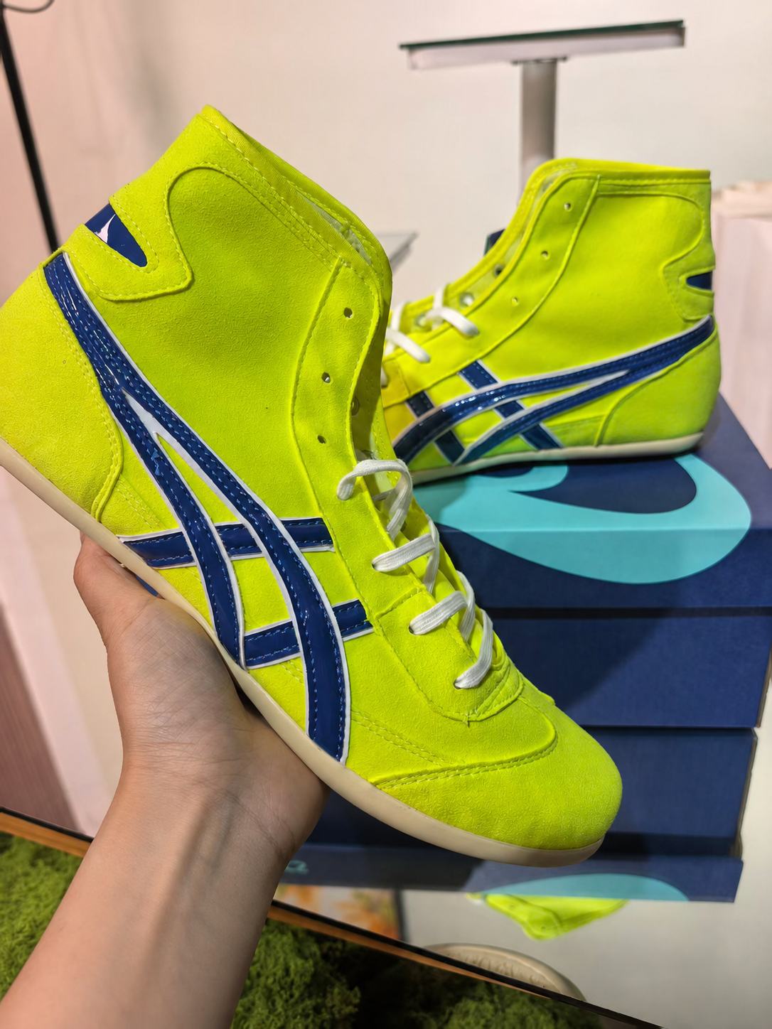 ASICS TIGERS TWR YELLOW AND BLUE