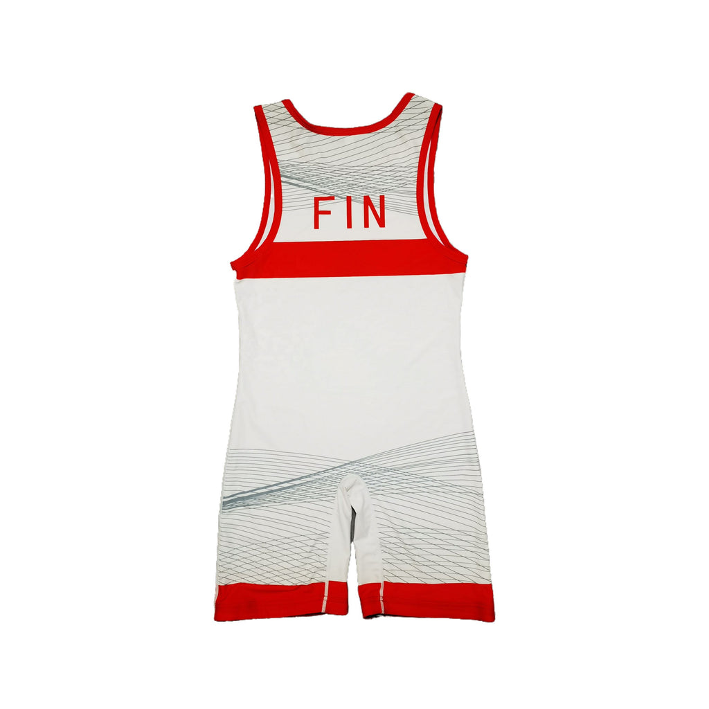 FINLAND NATIONAL TEAM WRESTLING RED SINGLET