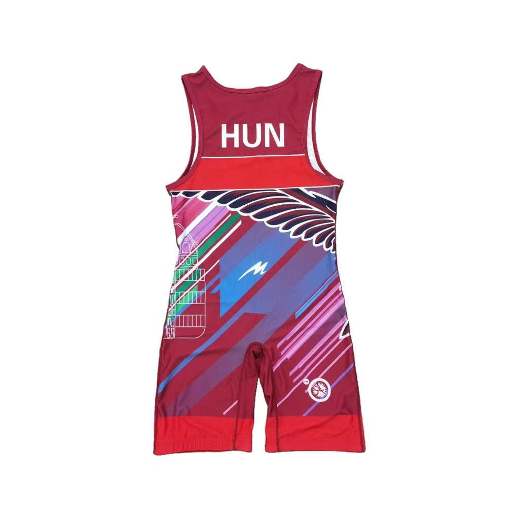 HUNGARY NATIONAL TEAM WRESTLING RED SINGLET