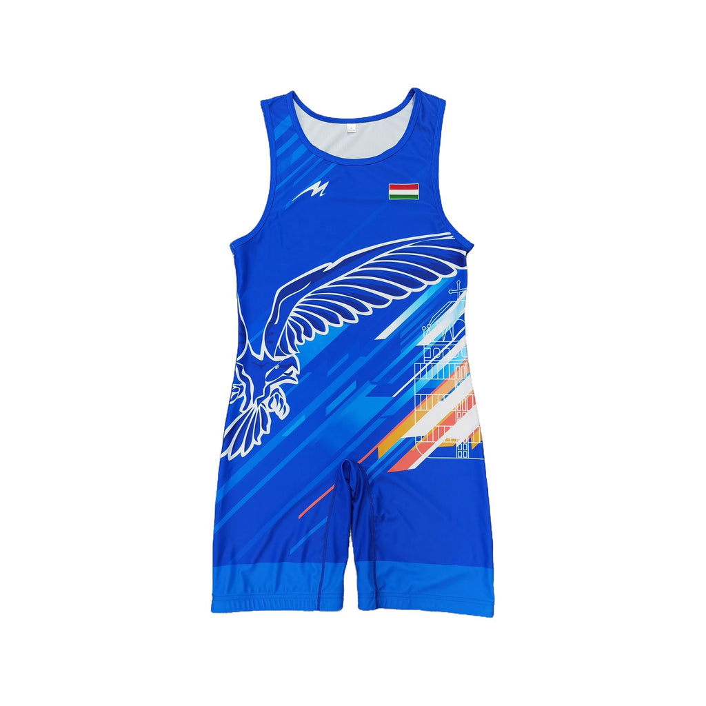 HUNGARY NATIONAL TEAM WRESTLING BLUE SINGLET