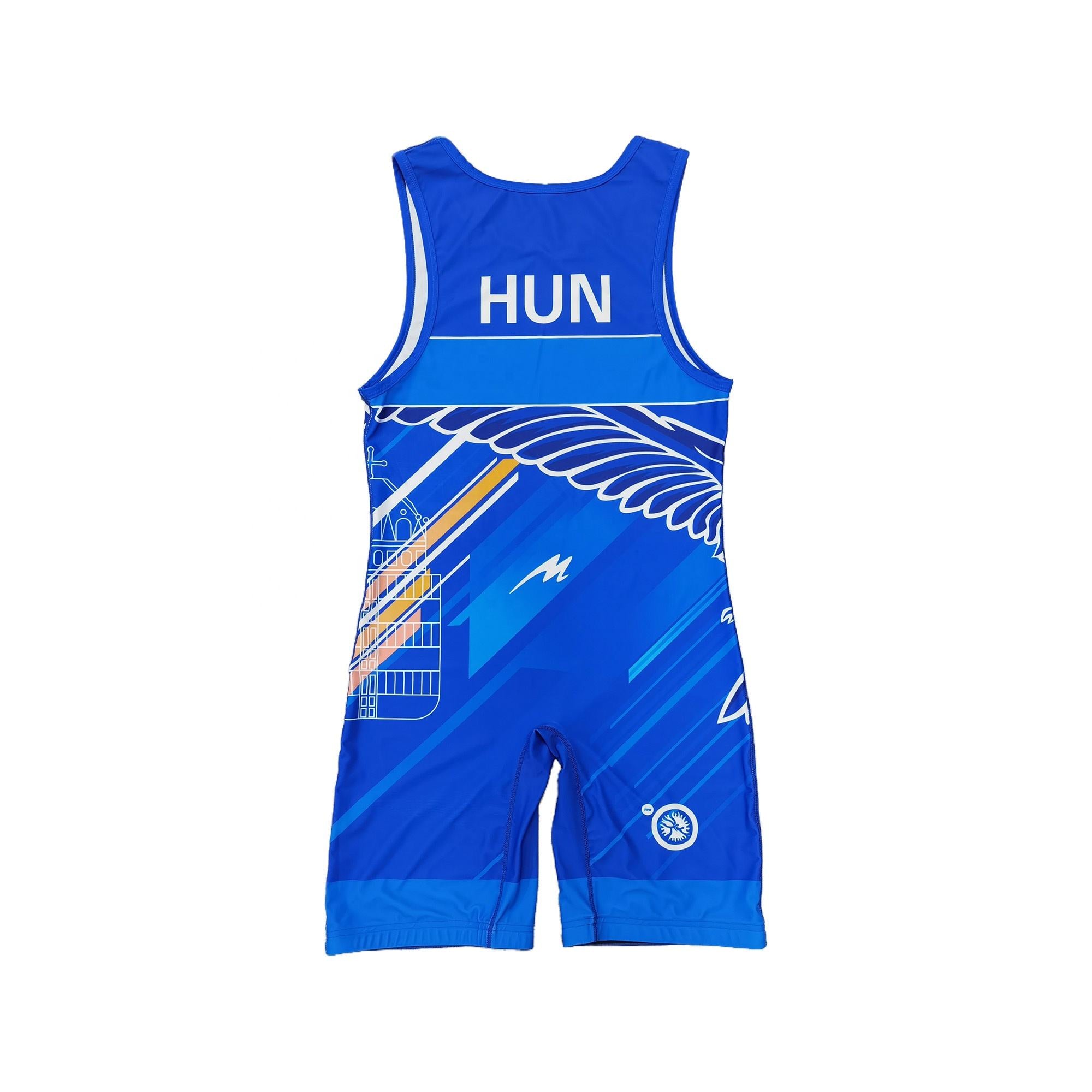 HUNGARY NATIONAL TEAM WRESTLING BLUE SINGLET