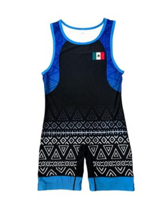 Mexikanisches blaues Wrestling-Trikot