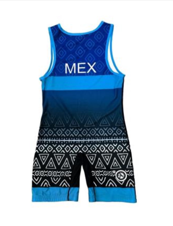Mexikanisches blaues Wrestling-Trikot