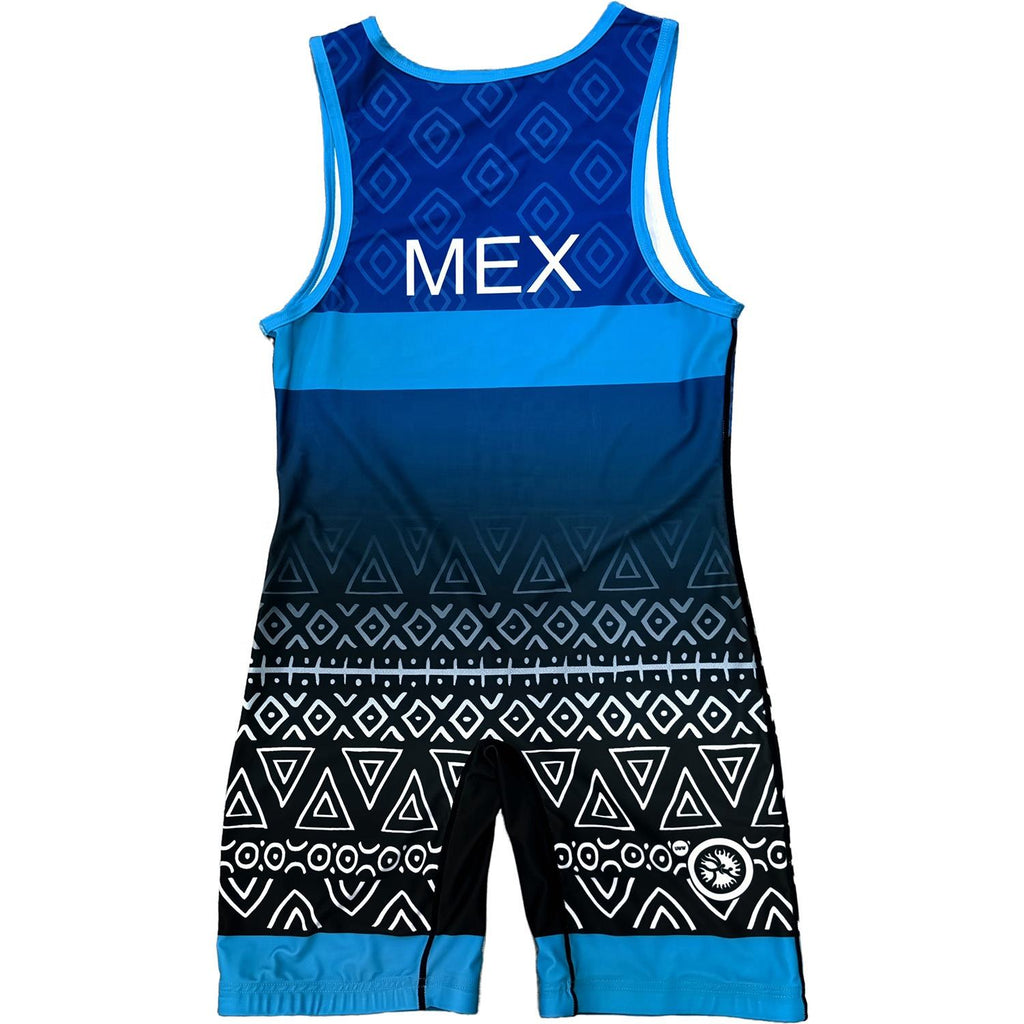 MEXICO NATIONAL TEAM WRESTLING BLUE SINGLET