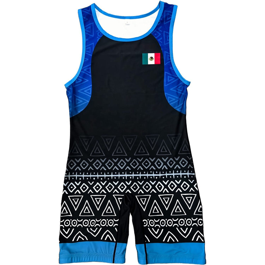 MEXICO NATIONAL TEAM WRESTLING BLUE SINGLET