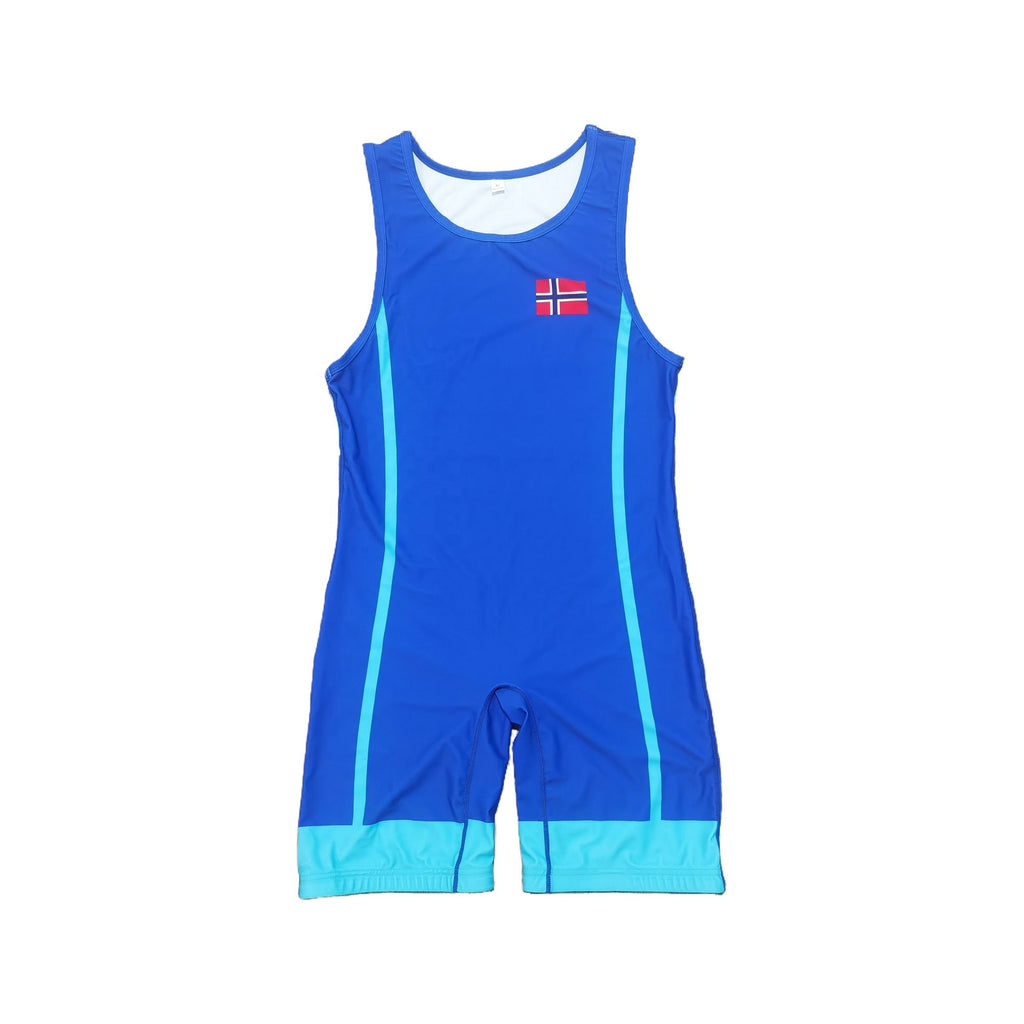 NORWAY NATIONAL TEAM WRESTLING BLUE SINGLET
