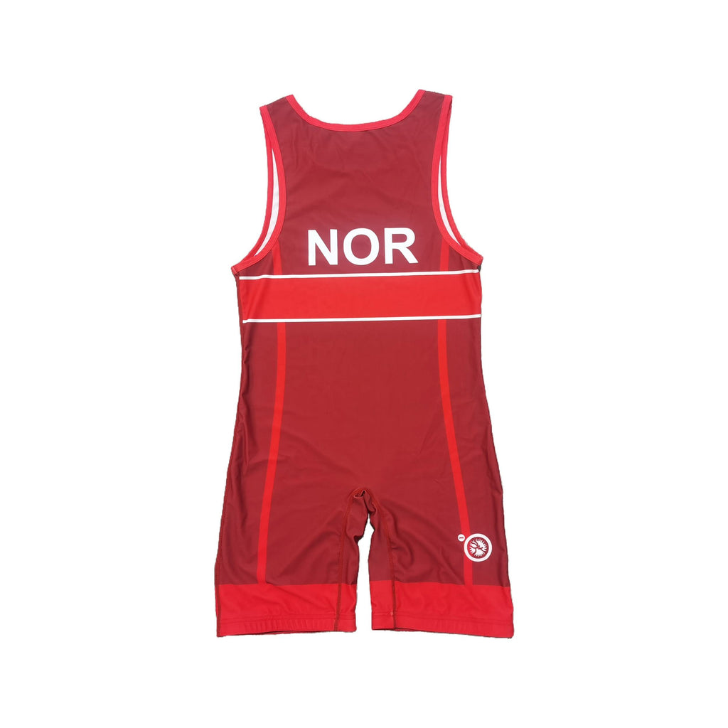 NORWAY NATIONAL TEAM WRESTLING RED SINGLET