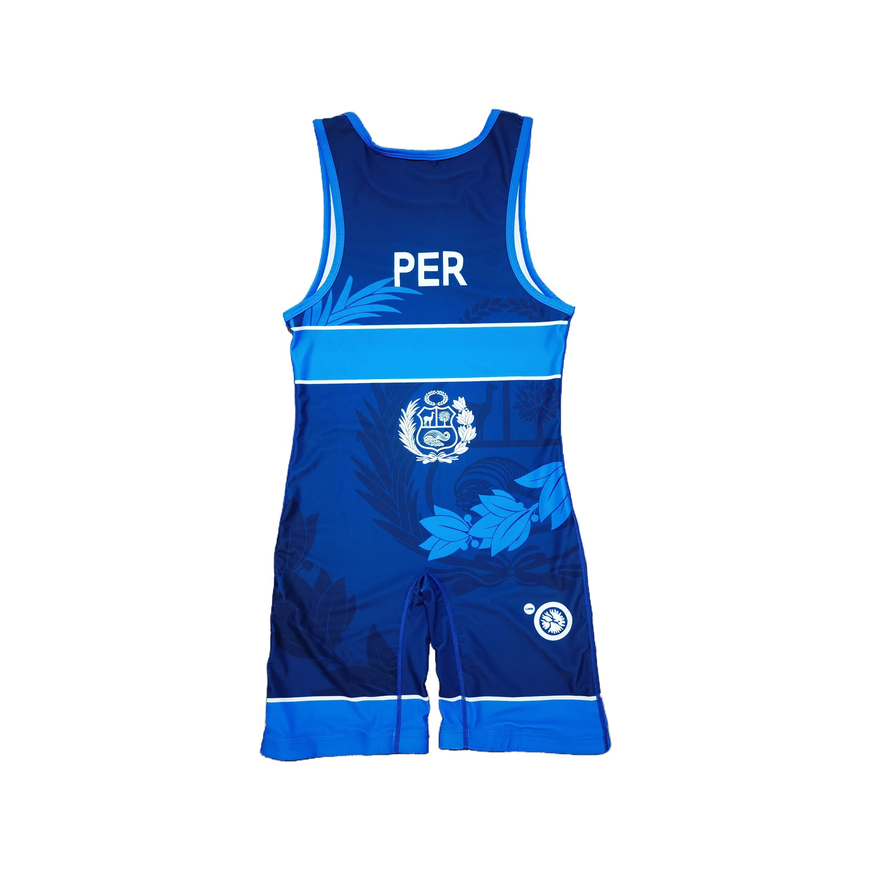 PERU NATIONAL TEAM WRESTLING BLUE SINGLET