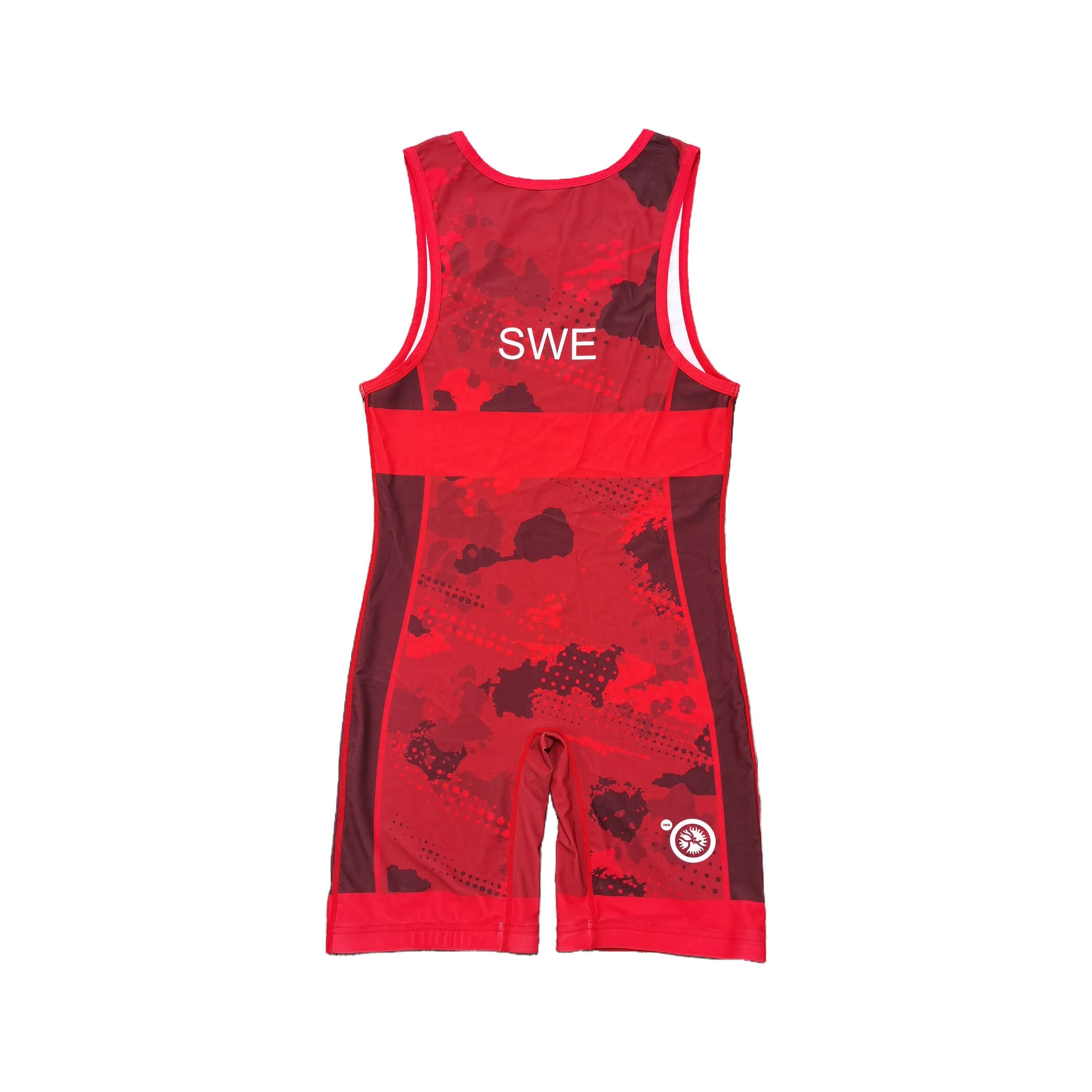 Sweden NATIONAL TEAM WRESTLING RED SINGLET
