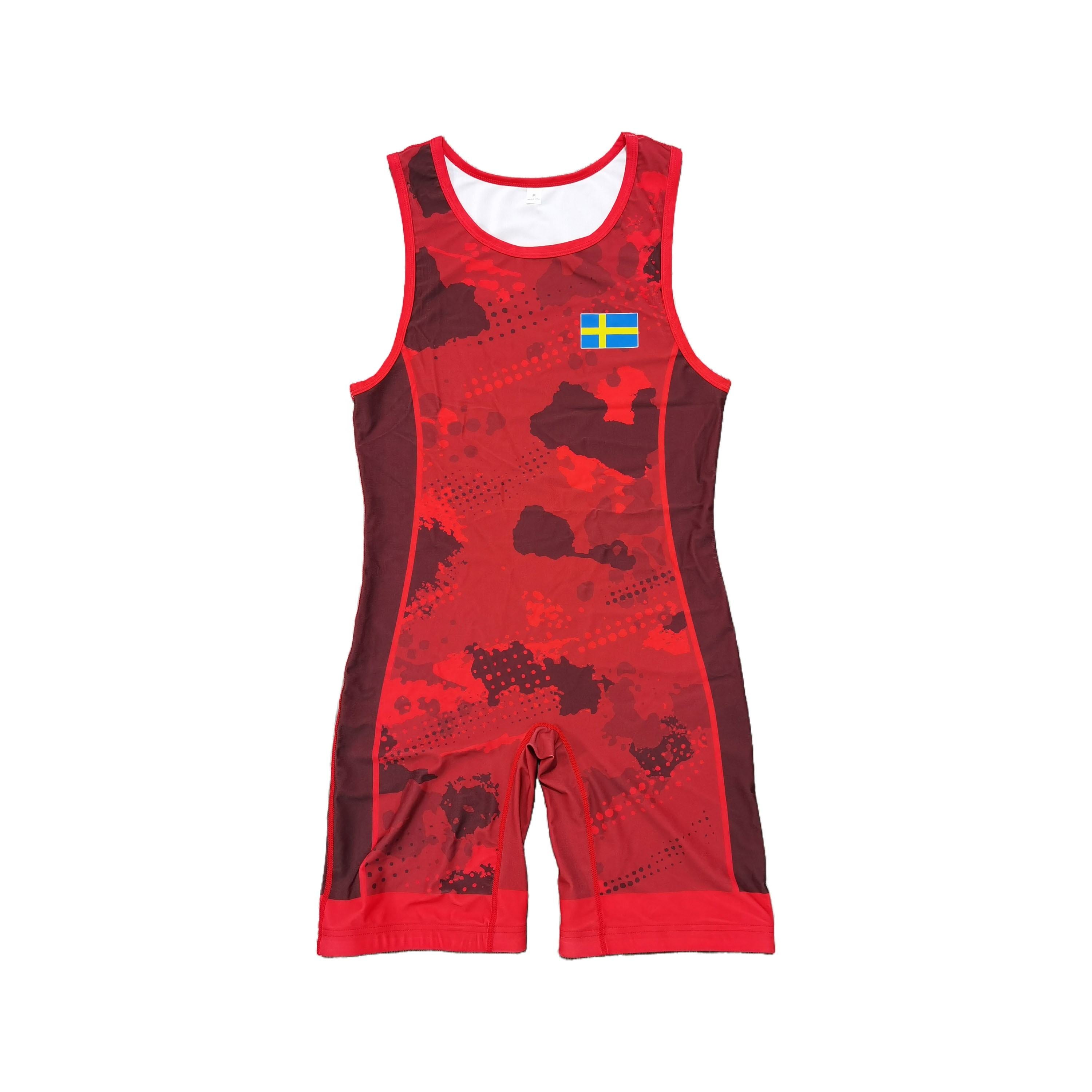 Sweden NATIONAL TEAM WRESTLING RED SINGLET