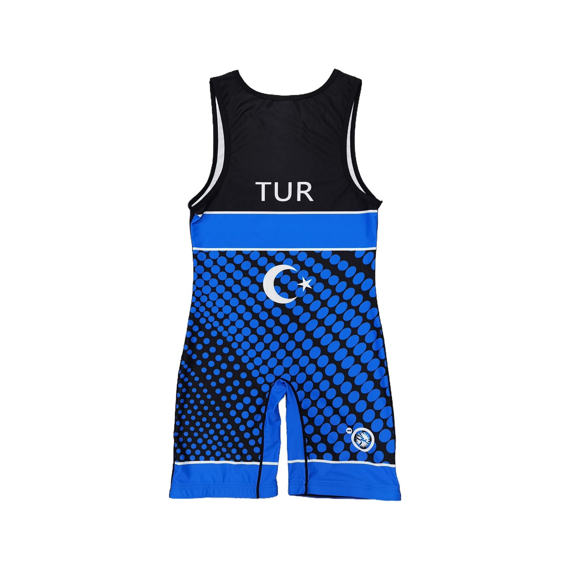 TURKEY NATIONAL TEAM WRESTLING BLUE  SINGLET 2